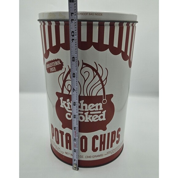 VTG 1990-91 KITCHEN COOKED POTATO CHIPS TIN 2ND LIMITED EDITION RED AND WHITE - Picture 8 of 11